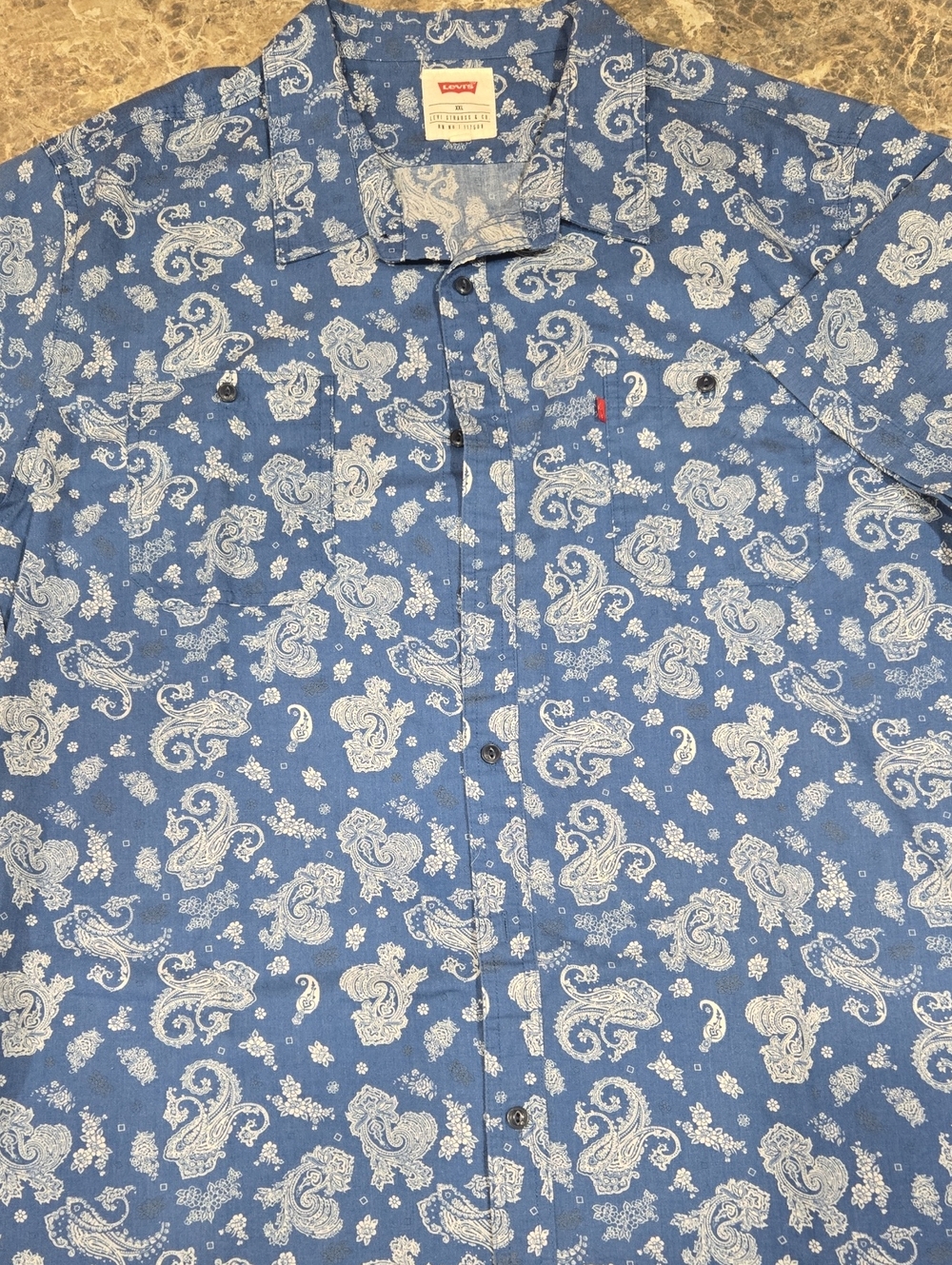 Levi's Blue and White Paisley Button-Down Shirt